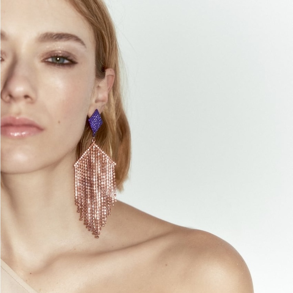 ZARA Rhinestone Earrings - Picture 2 of 6